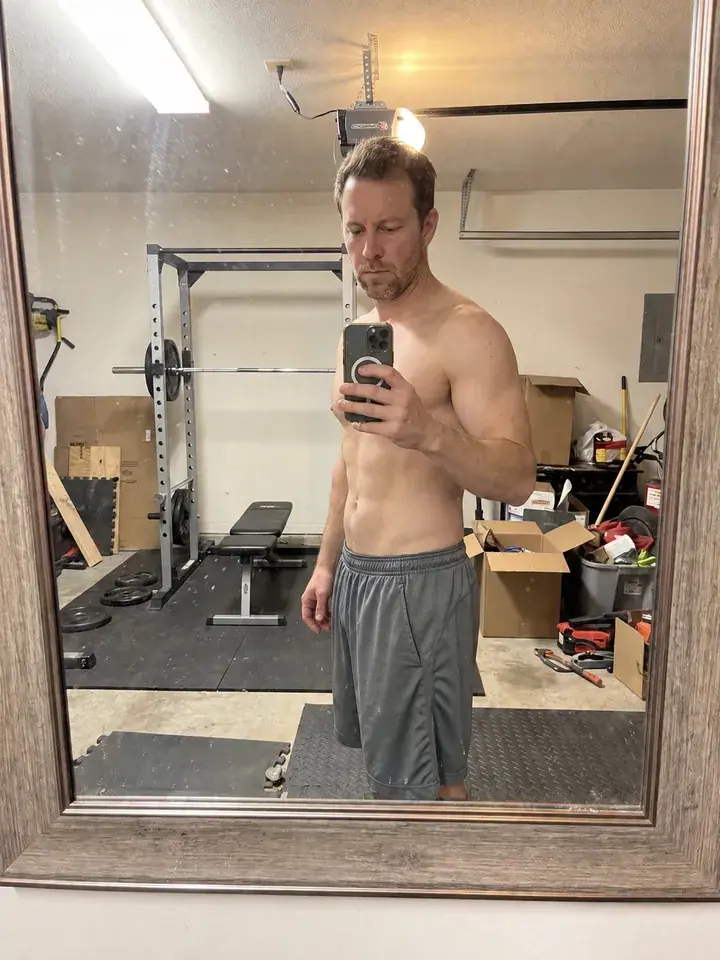 AI example of a man at about 15% body fat